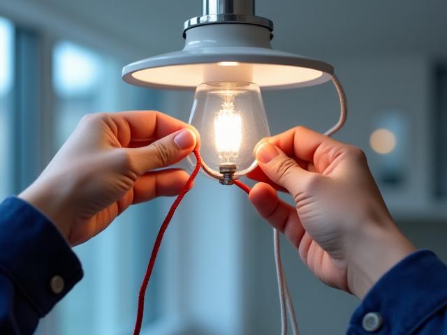 DecoDroit villanyszerelő szakértő világítótest telepítése közben